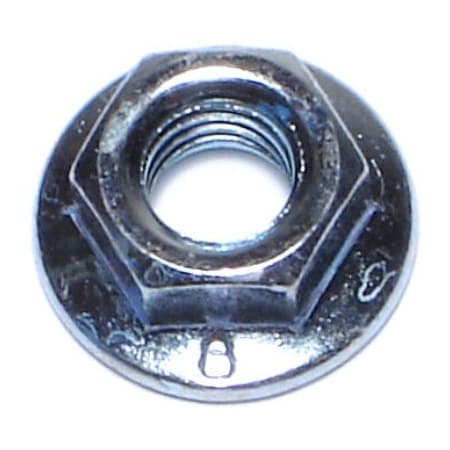 Flange Nut, M5-0.80, Steel, Class 8, Zinc Plated, 15 PK